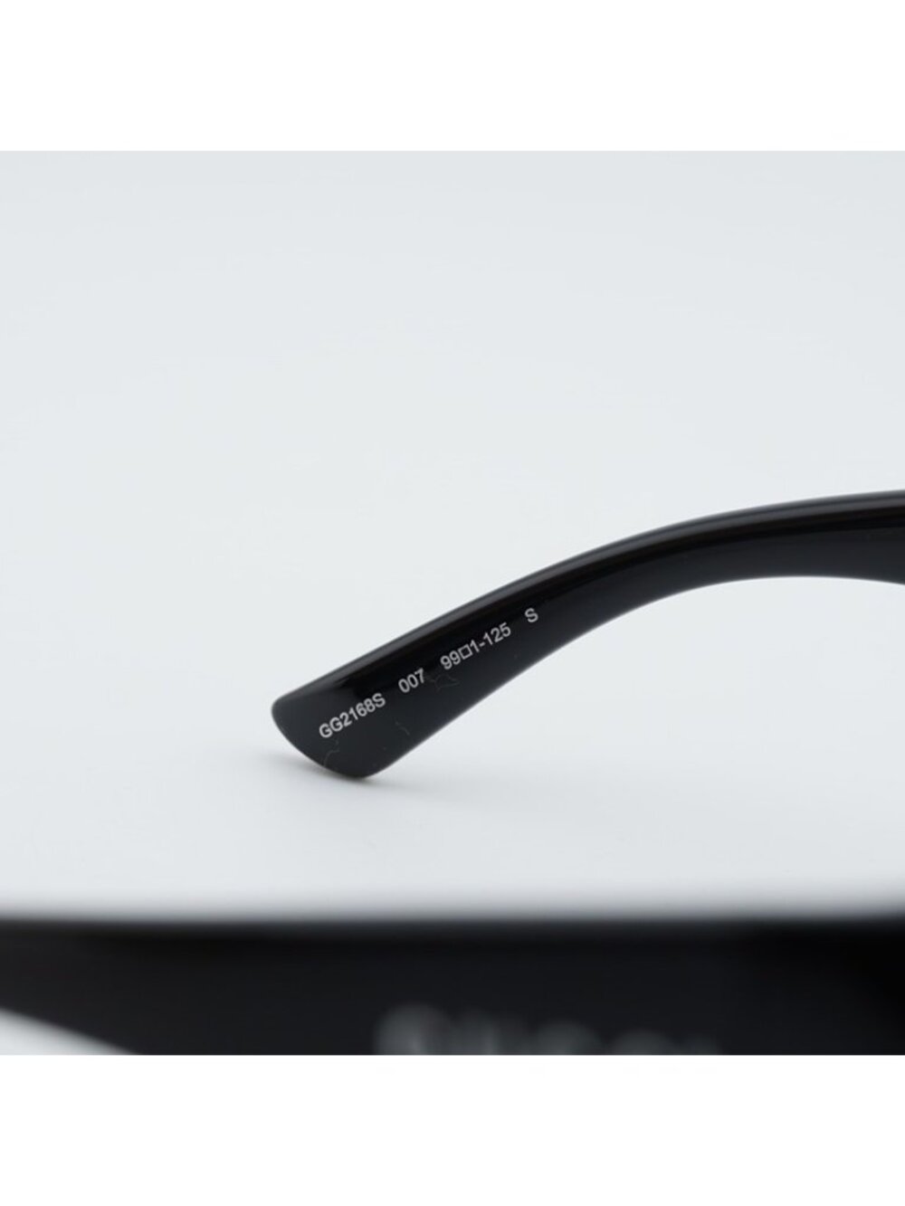 Gucci GG2168S 007 Sunglasses Shiny Black Shield Frame, Solid Green Lenses - Picture 7 of 10